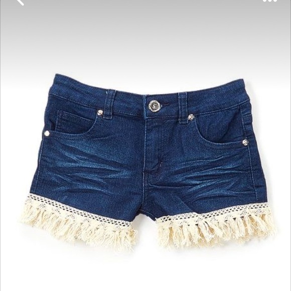 Cutie Patootie Girl’s Jean Shorts with Fringe on the Bottom Size 12 - Picture 1 of 9